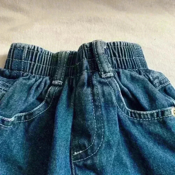 2 pc Cargo Jeans, Elastic Waist & Pink Floral Embroidered Gingham Pants - Picture 12 of 13